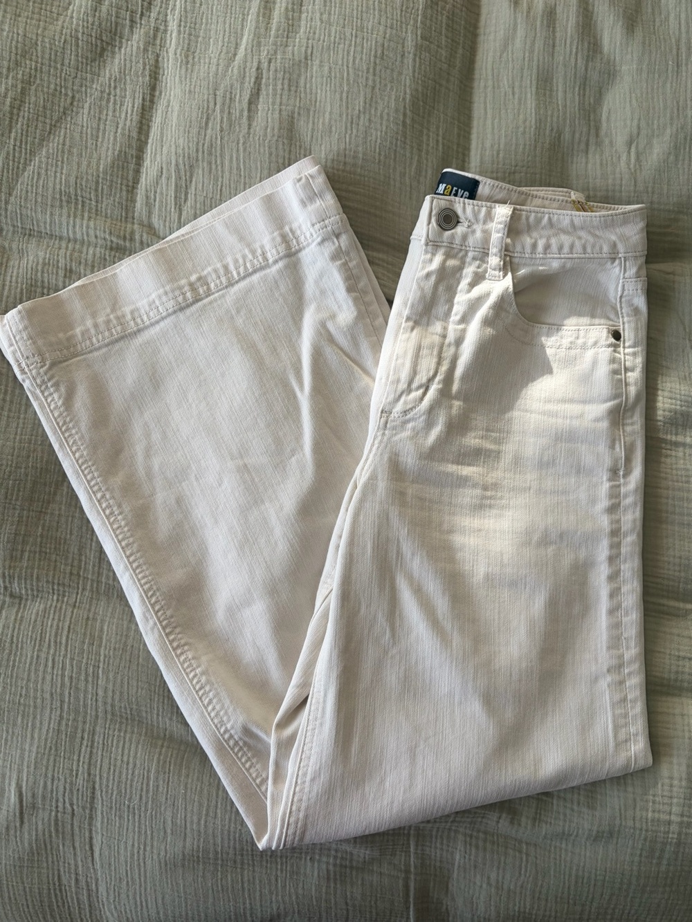Anthropologie Maeve White High-rise Denim Pant